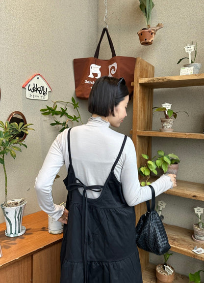 누빔 레이어드 원피스