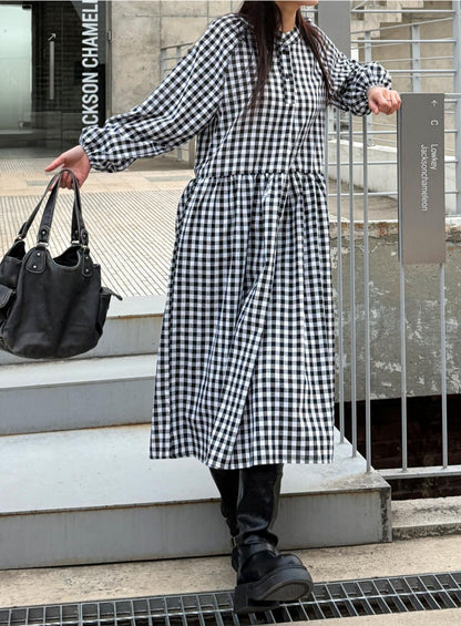 ⏩️ 체크 아방 롱원피스