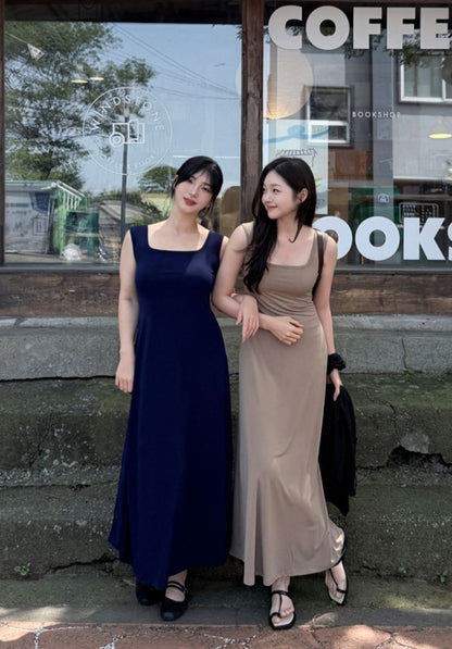 아이스 스퀘어넥 A라인 원피스 [3단기장] [2가지사이즈]