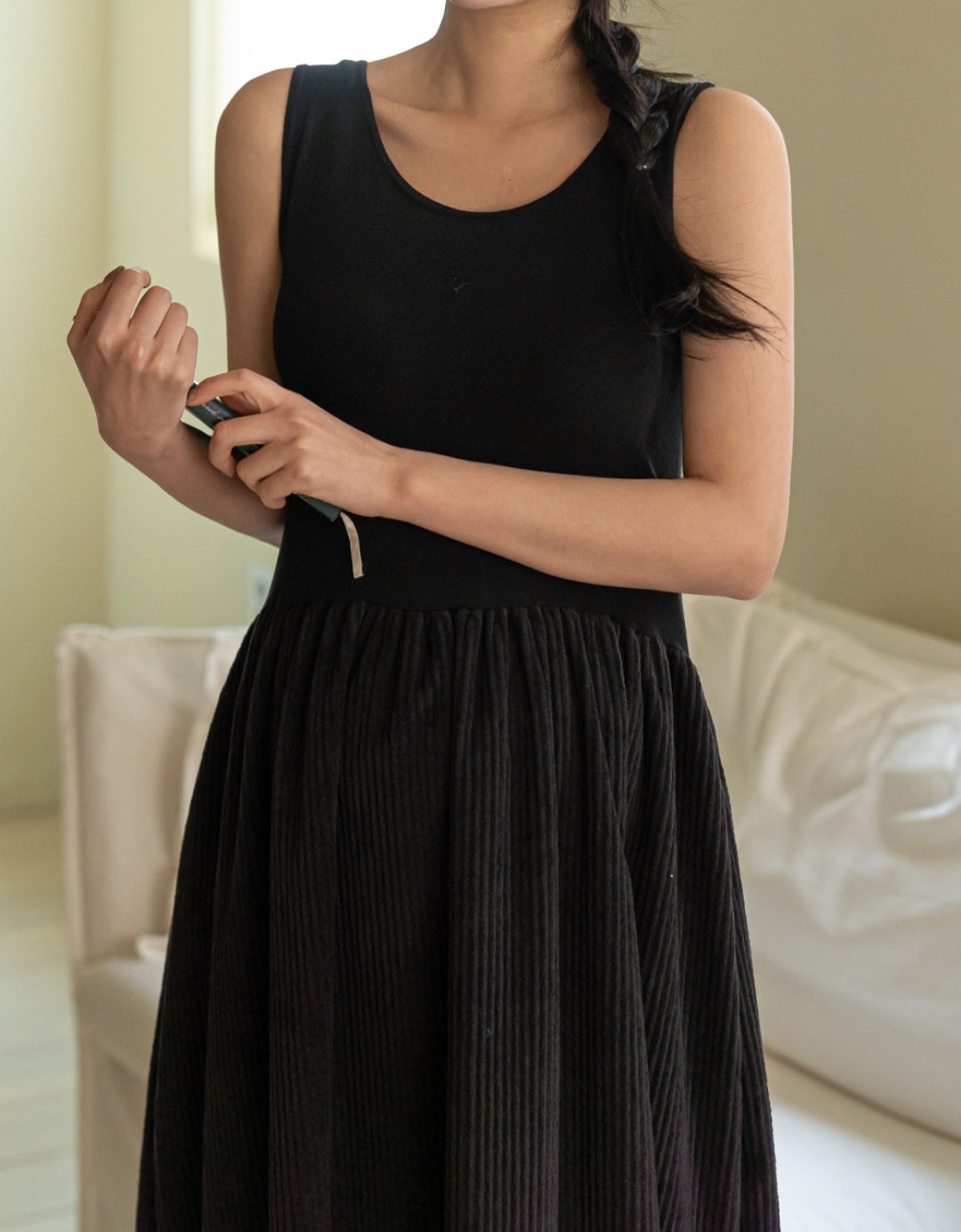 골덴 레이어드 나시원피스