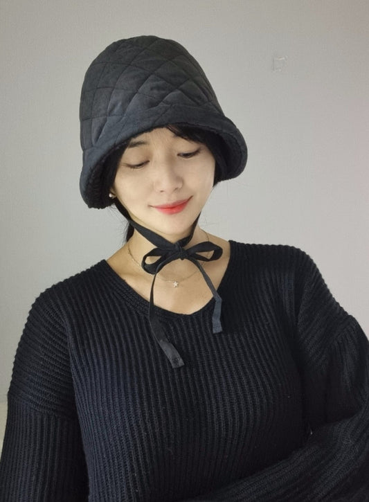 누빔 후리스 보넷 버킷햇 벙거지