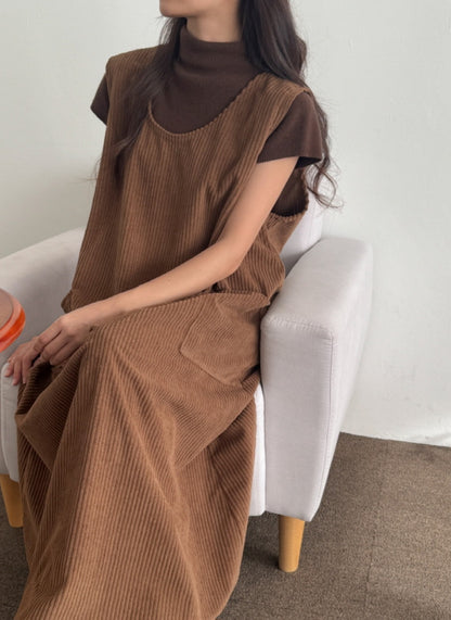 골덴 주머니 나시원피스