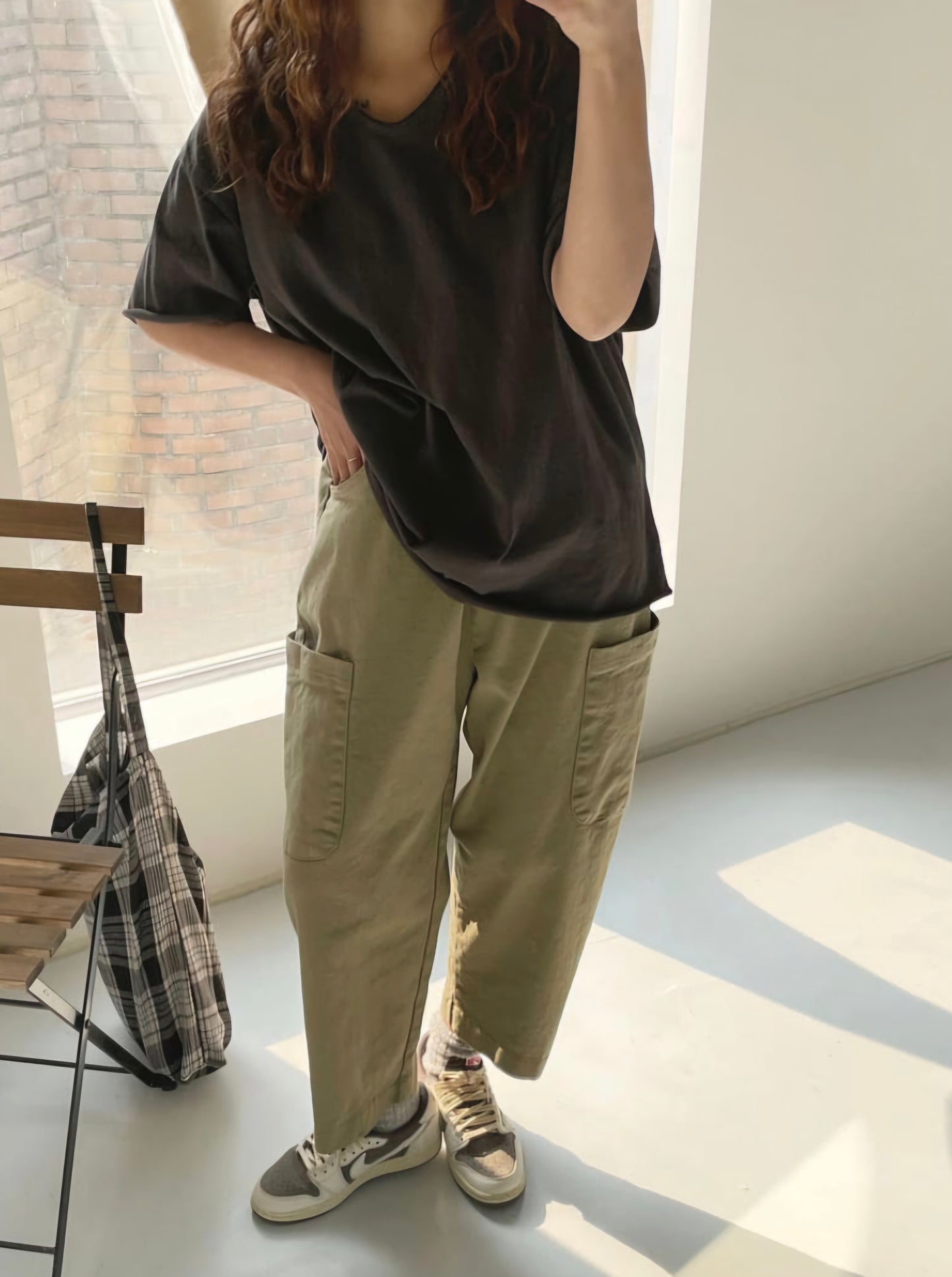 브이넥 데끼 반팔티