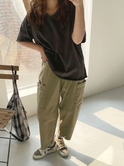 브이넥 데끼 반팔티