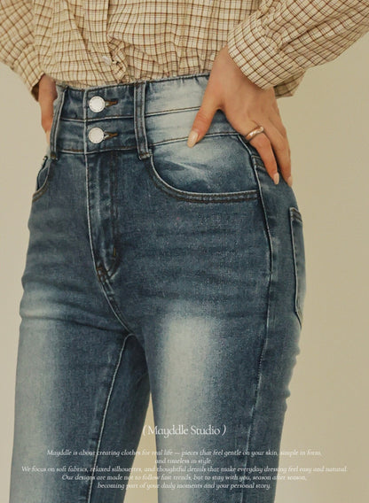 ⏩️ 골반패드 3type 더블버튼 부츠컷데님