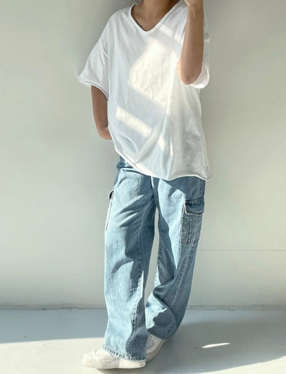 브이넥 데끼 반팔티