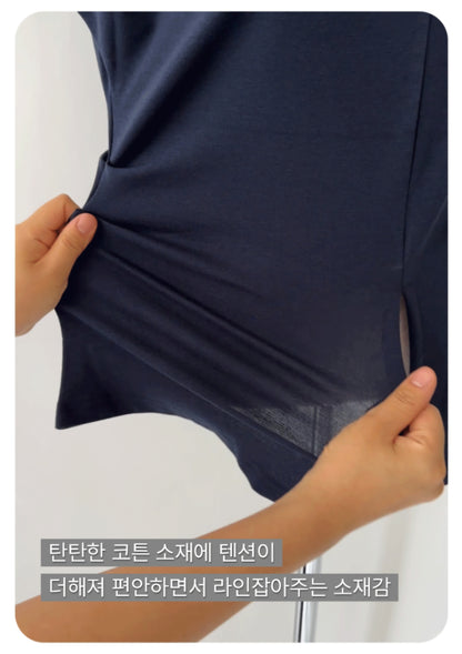 ⭐️ 앞트임 포인트 라운드T [2size]