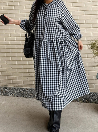 ⏩️ 체크 아방 롱원피스