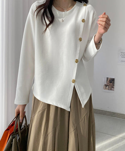 ⏩️ 사선 버튼 티셔츠