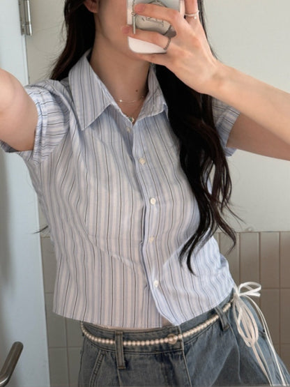 진주 리본 스트링 벨트