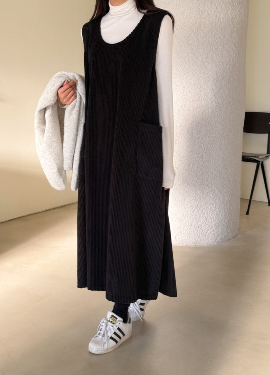 골덴 주머니 나시원피스