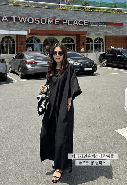 썸머 바스락 라운드 원피스