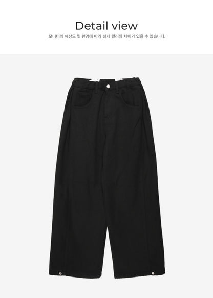 (NEW) 폴딩 코튼 와이드 청바지 S-2XL 3단기장