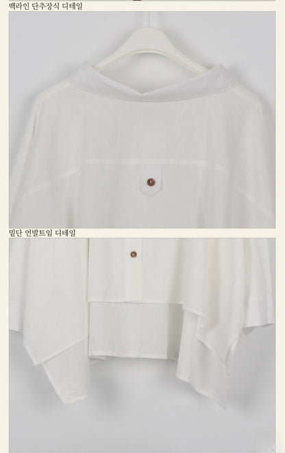 언발 린넨 셔츠