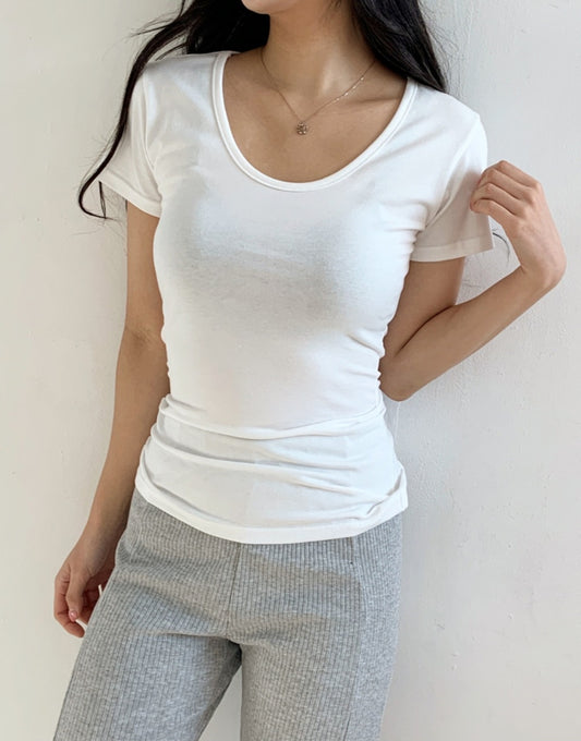 모달 슬림 반팔T