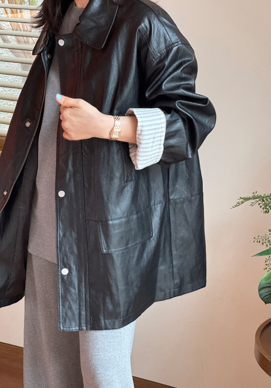 메리 하프 레더자켓