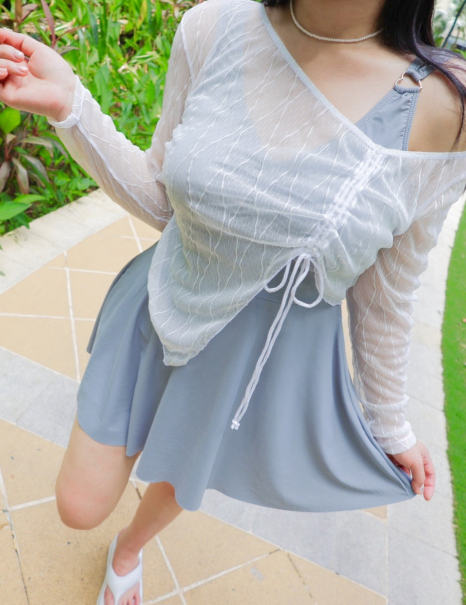 🩱 셔링 시스루 커버업 SET [~5XL]