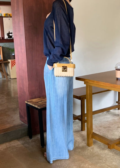 💐데님 플리츠 밴딩팬츠