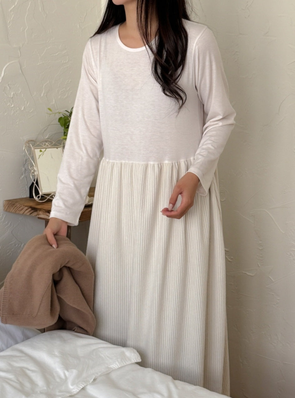 골덴 레이어드 긴팔원피스