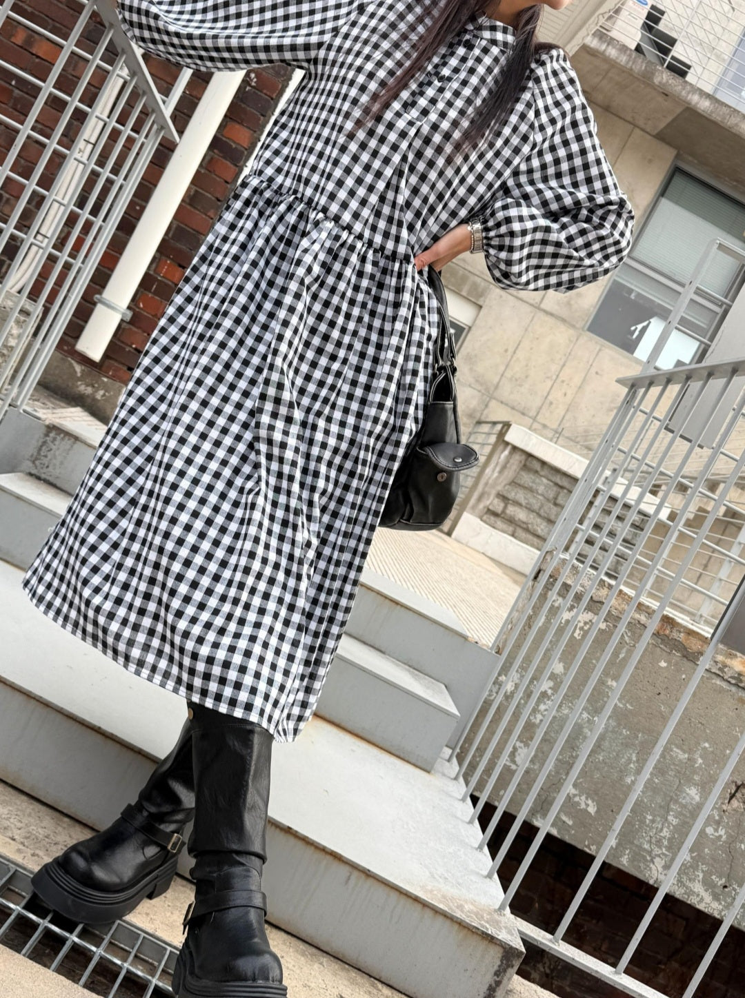 ⏩️ 체크 아방 롱원피스