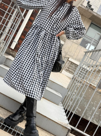 ⏩️ 체크 아방 롱원피스