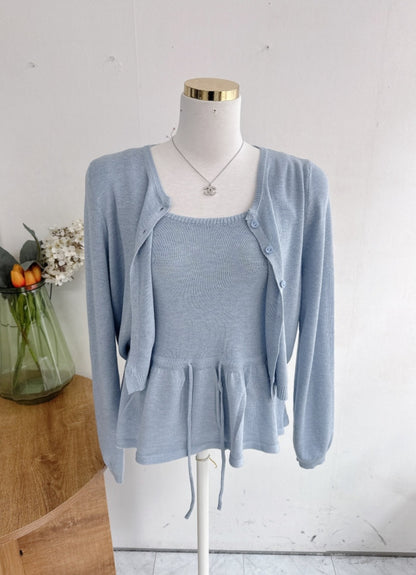 ⏩️ 플레어 나시& 라운드넥 가디건 Set