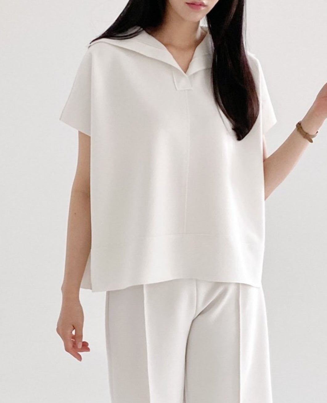 세일러카라 티 블라우스