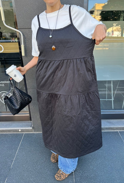 누빔 레이어드 원피스