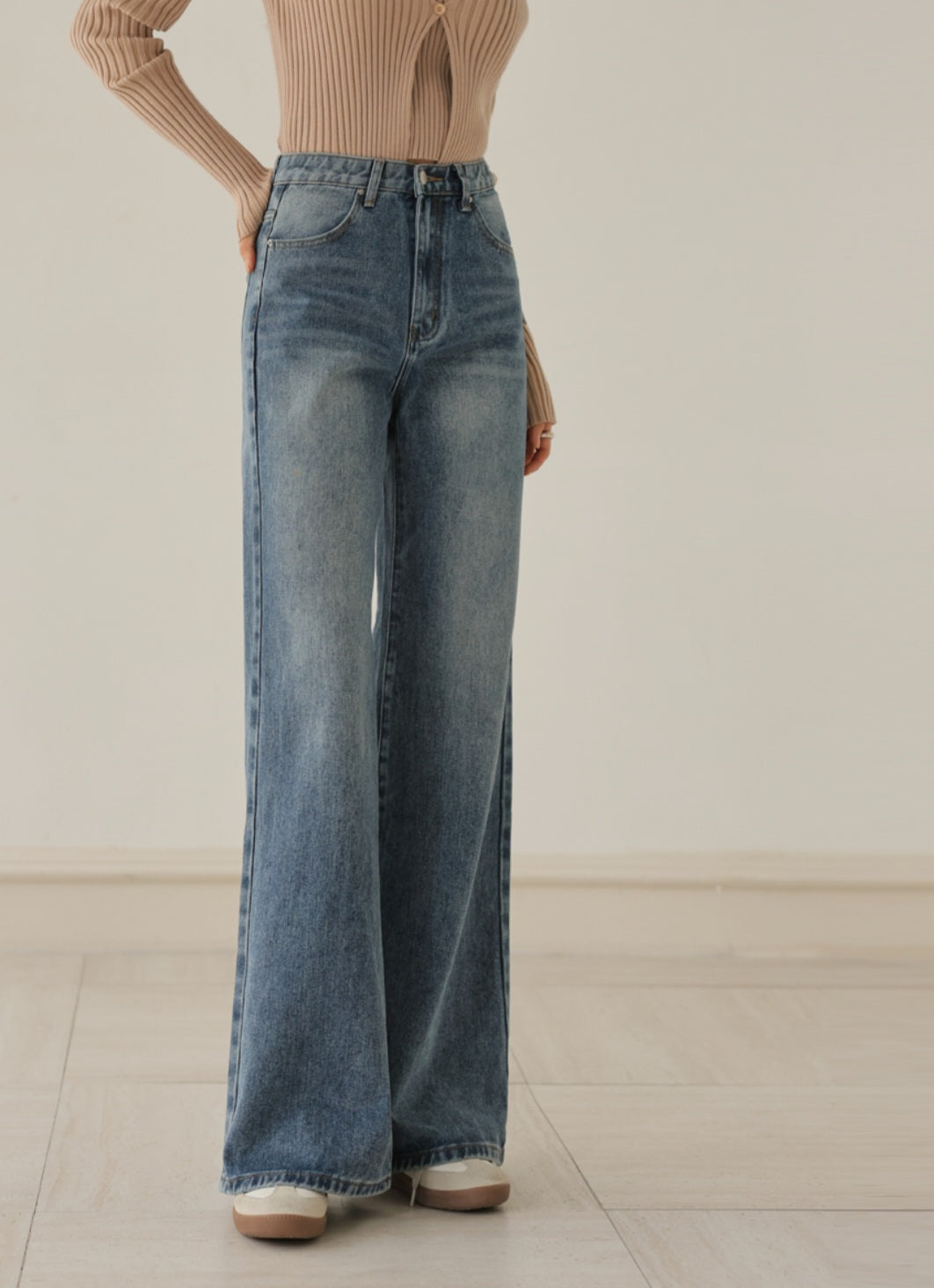 ⏩️ 체형커버 2type 보정핏 와이드부츠컷데님