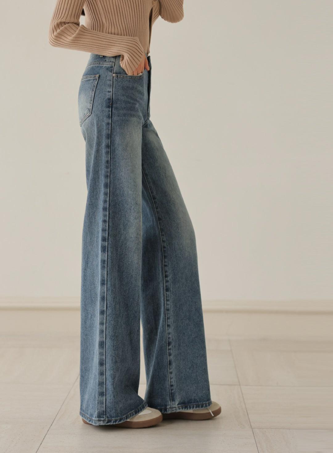 ⏩️ 체형커버 2type 보정핏 와이드부츠컷데님