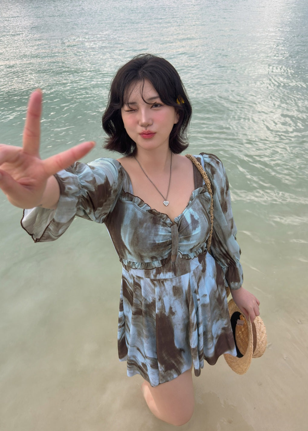 🩱 프렌치 시스루 원피스수영복 [~5XL]
