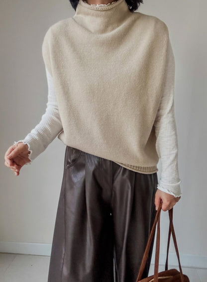 (NEW) 돌돌이 반폴라 니트조끼