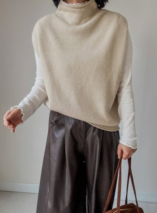 (NEW) 돌돌이 반폴라 니트조끼