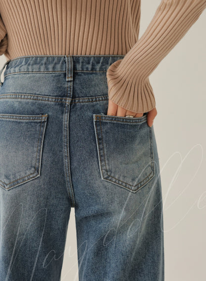 ⏩️ 체형커버 2type 보정핏 와이드부츠컷데님