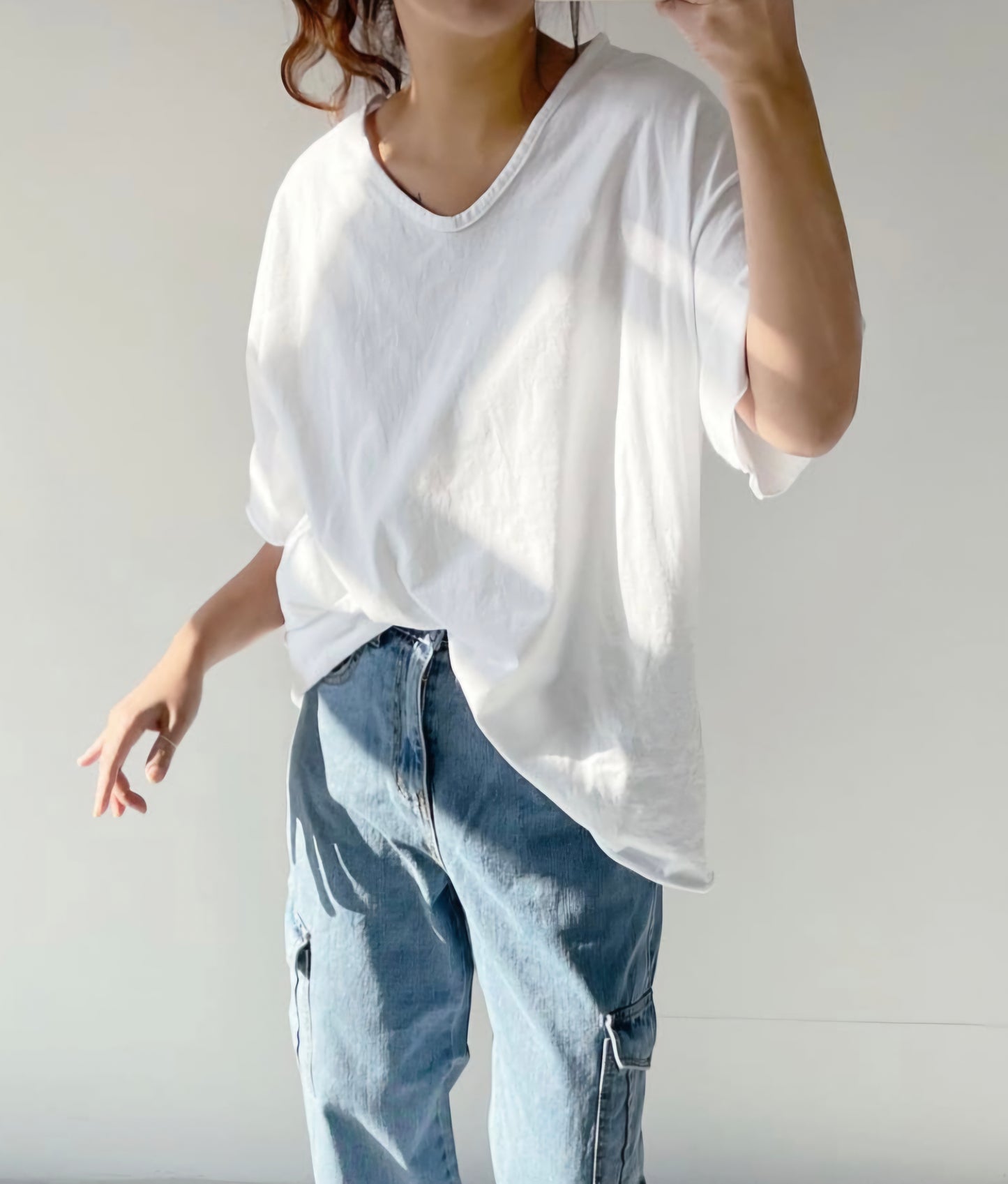 브이넥 데끼 반팔티