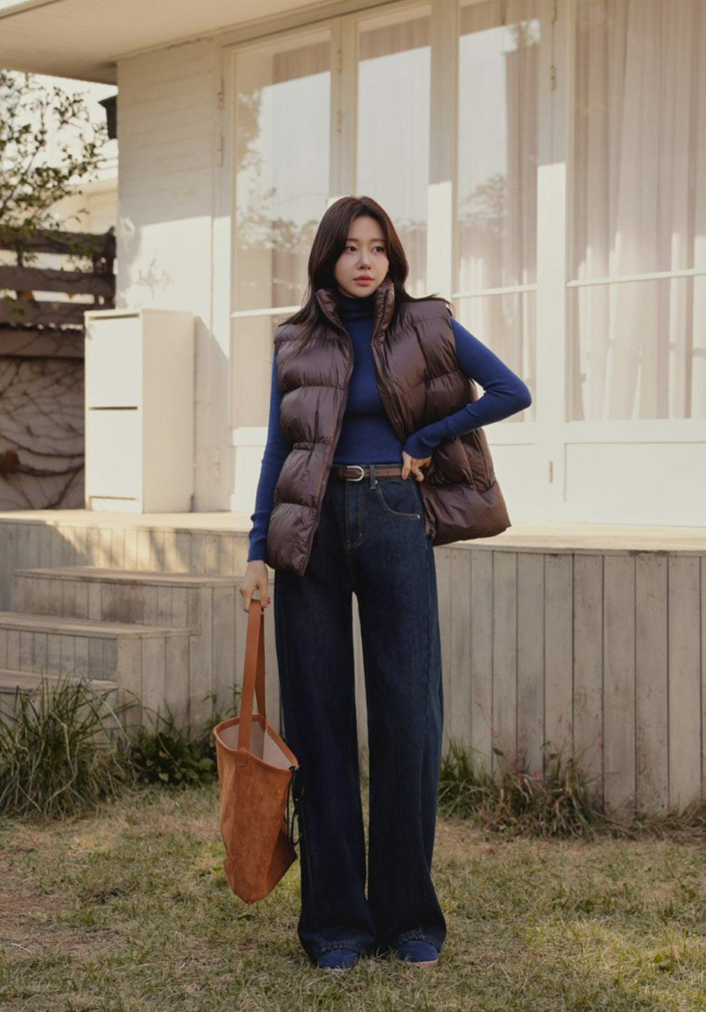 (NEW)절개 하이웨스트 와이드 청바지 S-2XL 3단기장