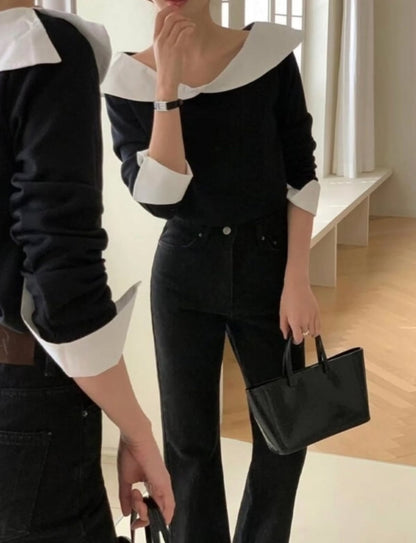 🍂 오프숄더 커프스 티셔츠