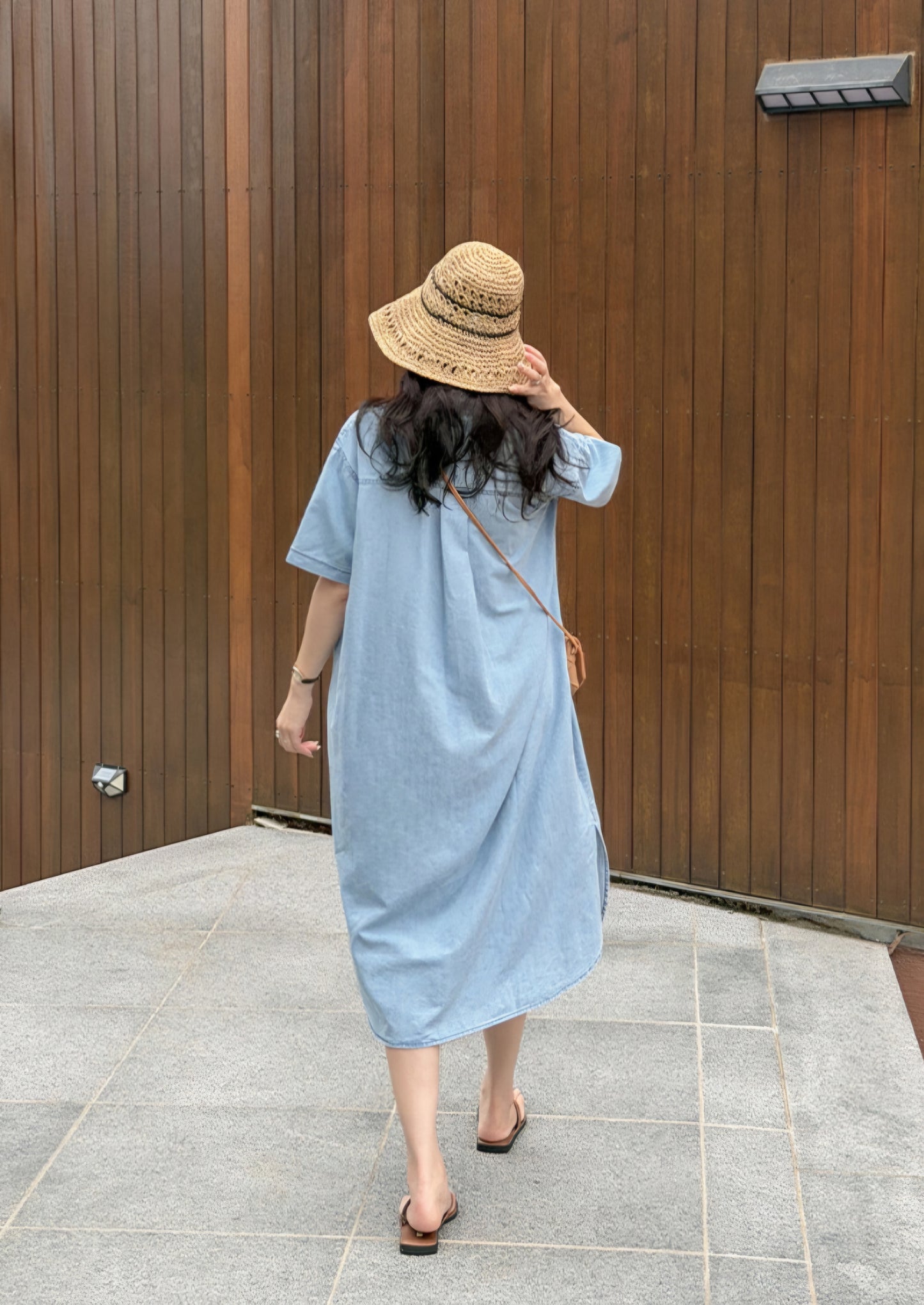 ☀️포켓 카라 데님원피스