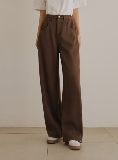 (NEW) 폴딩 코튼 와이드 청바지 S-2XL 3단기장