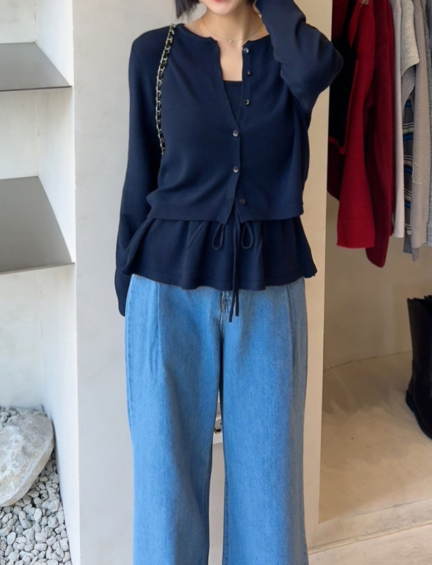 ⏩️ 플레어 나시& 라운드넥 가디건 Set