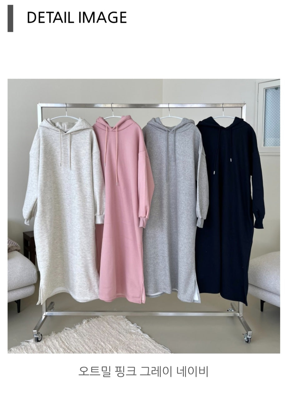 후드 롱 원피스