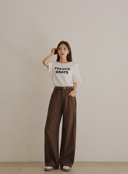 (NEW) 폴딩 코튼 와이드 청바지 S-2XL 3단기장