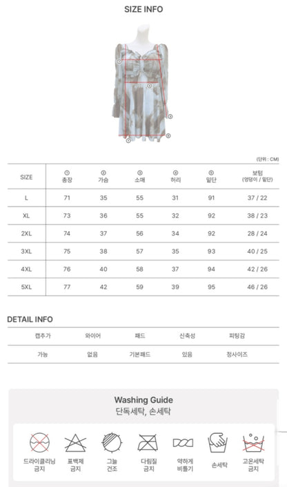 🩱 프렌치 시스루 원피스수영복 [~5XL]