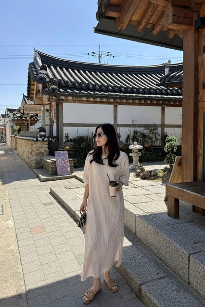 링클 플리츠 원피스