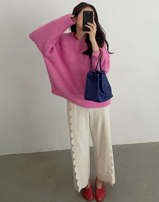 물결 스판 9부 바지