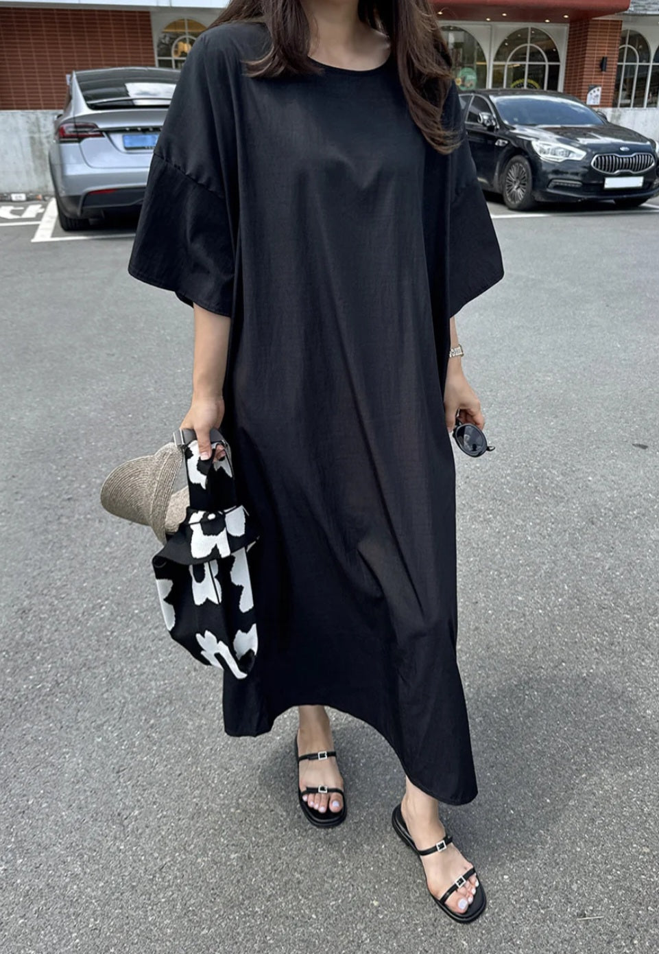 썸머 바스락 라운드 원피스