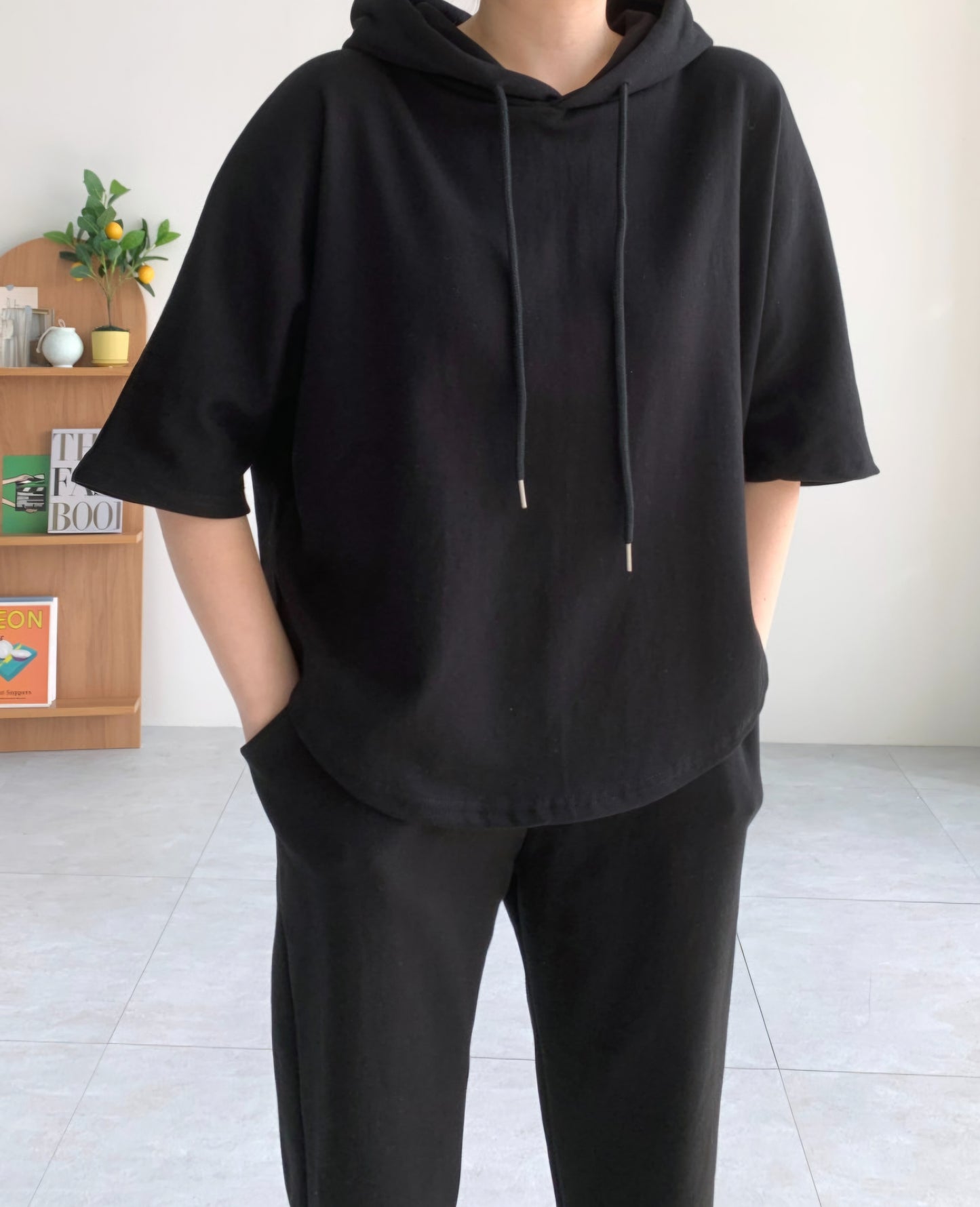 후드반팔 트레이닝 Set