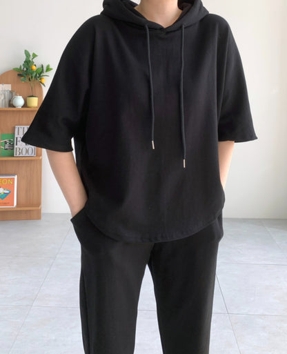 후드반팔 트레이닝 Set