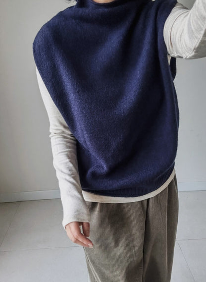 (NEW) 돌돌이 반폴라 니트조끼