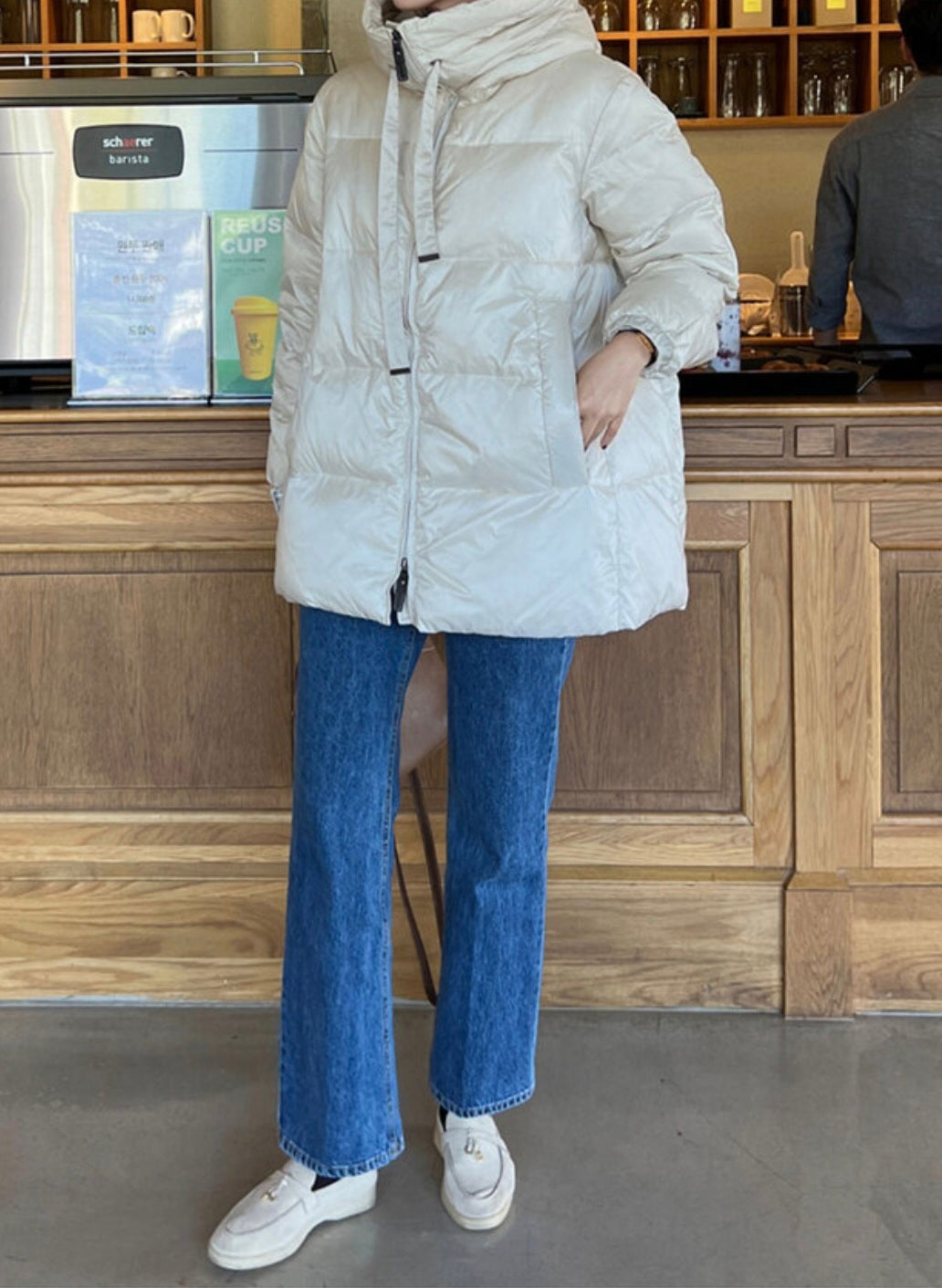 아방 패딩 duck down 100%